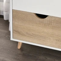 Armadio a Due Ante in Legno con 1 Ripiano, 1 Appendiabiti, 2 Cassetti con Maniglie Intagliate, Bianco 80x40x180cm