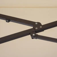 Ombrellone Doppio da Giardino 4.6x2.7 m a 12 Stecche con Prese d'Aria e Manovella, Ombrellone per Esterni in Acciaio e Poliestere, Anti UV, Beige