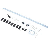 Kit Porta Scorrevole in Metallo con Utensili, Rulli, Guida, Blocchi e Chiave Esagonale, 186x2.5x3.77 cm