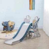 Scivolo per Bambini 18-36 Mesi in PE e PP a Tema Spaziale con Scale Antiscivolo, 157x46.5x80 cm