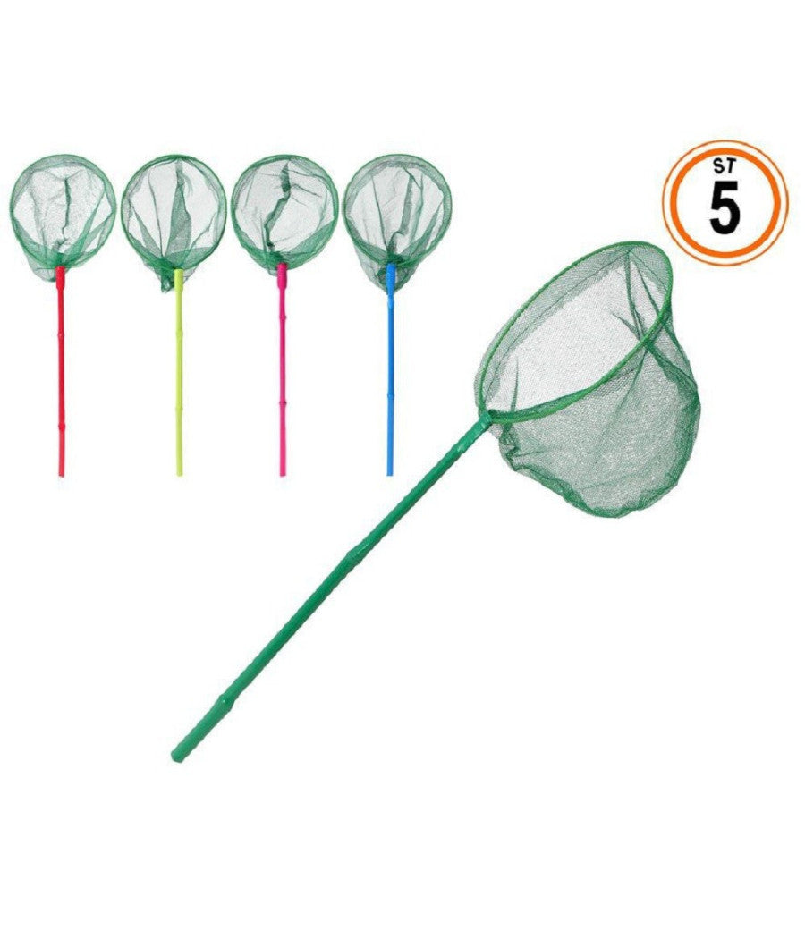 Guadino Da Pesca 40cm Manico In Bambà¹ Retino Diam 20cm 5 Colori Assortiti 65307a         