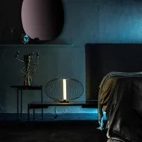 E-STYLO Lampada da tavolo in metallo nero dal design a rete, perfetta per creare atmosfere suggestive e accoglienti, 50cm X 50cm H. 29cm