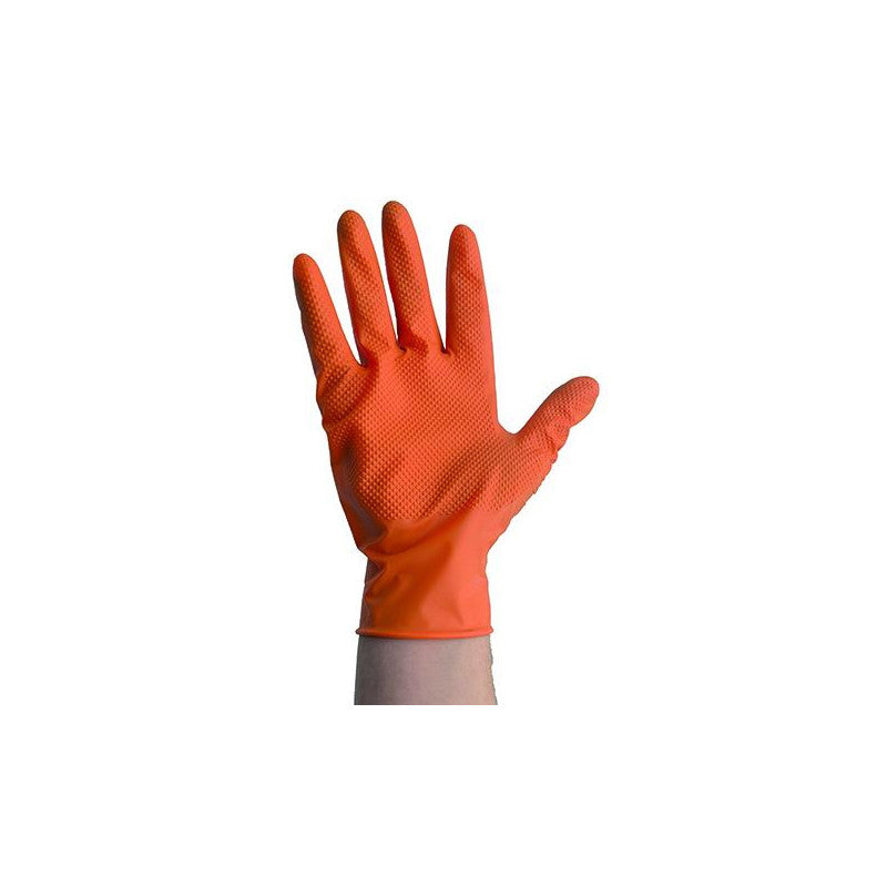 Guanti Vigor nitrile arancio, monouso 50 pezzi, mis. l