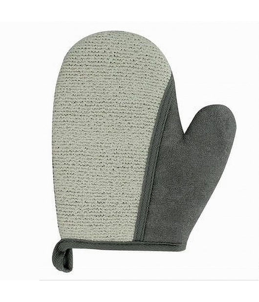 Guanto Doccia Bagno Esfoliante Per Cura Pulizia Di Pelle Corpo 21cm Grigio 79665         