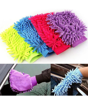 Guanto Microfibra Pulizia Lavaggio Auto Cucina Bagno Ufficio Casa Polvere Lucida         