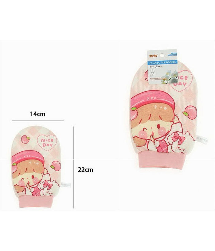 Guanto Per Doccia Bagno Spugna Esfoliante Cura Pelle Corpo Fantasia Bimba 10744         