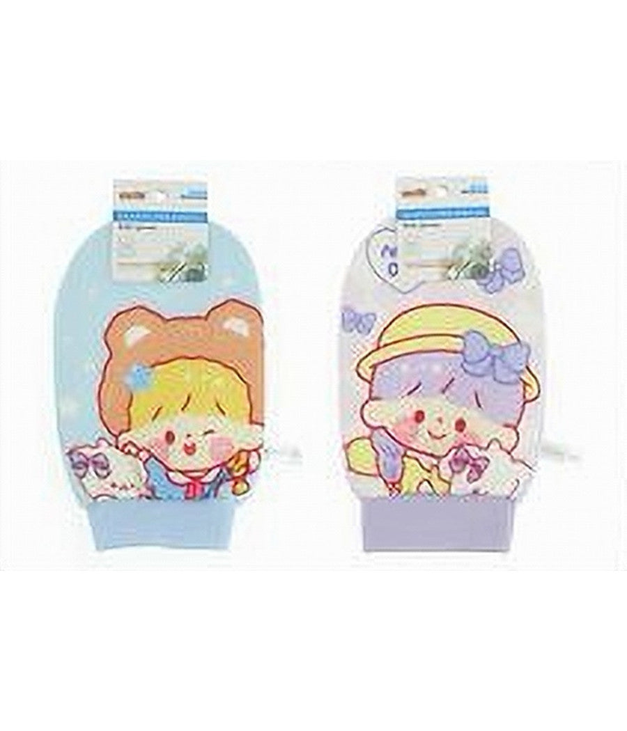 Guanto Per Doccia Bagno Spugna Esfoliante Cura Pelle Corpo Fantasia Bimba 10744         