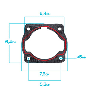Gruppo termico per motozappa 52cc - ricambio compatibile cilindro + pistone per motori a 2 tempi da 52cc