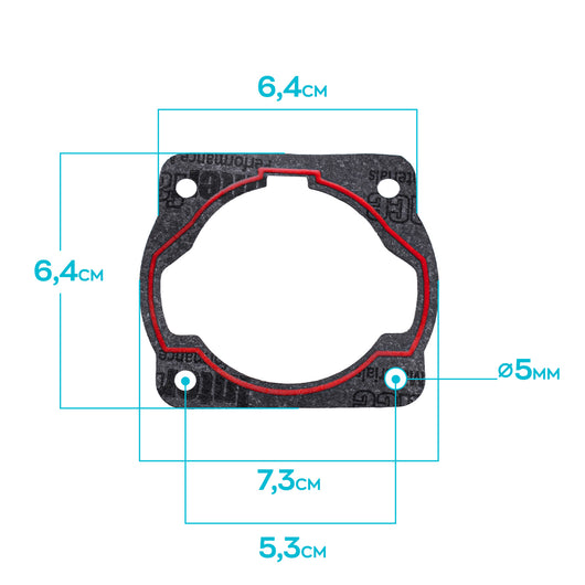 Gruppo termico per motozappa 52cc - ricambio compatibile cilindro + pistone per motori a 2 tempi da 52cc