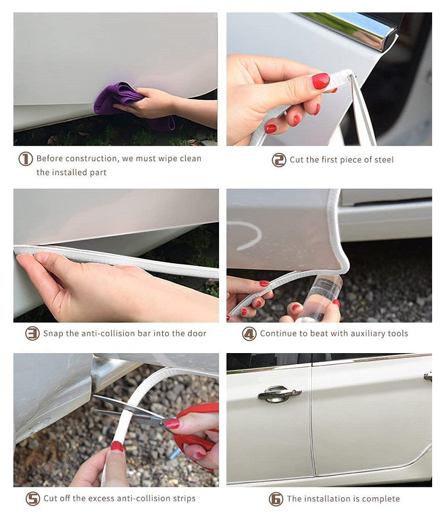 Guarnizione Porta Auto Gomma Portiera Striscia Protezione Universale 5 Mt Bianca         