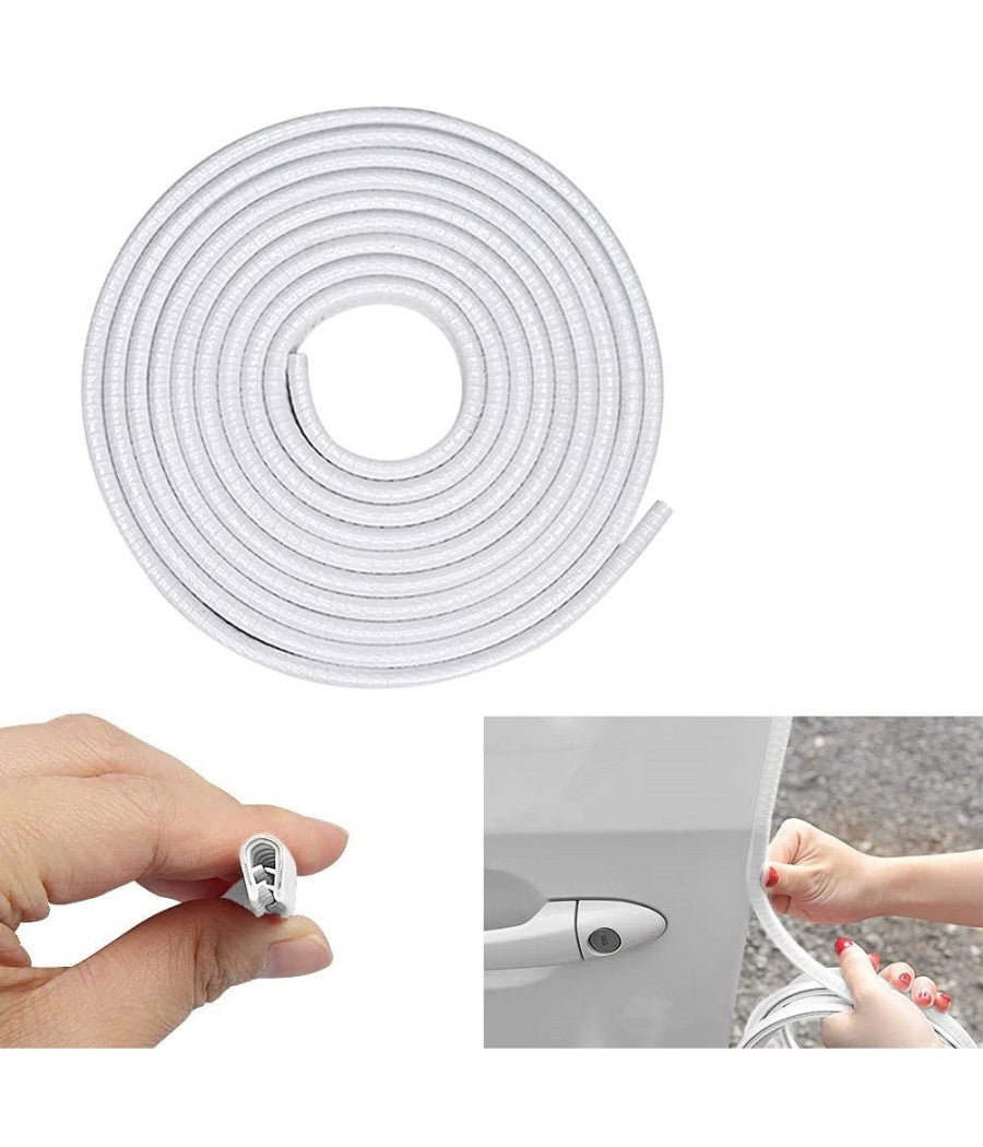 Guarnizione Porta Auto Gomma Portiera Striscia Protezione Universale 5 Mt Bianca         