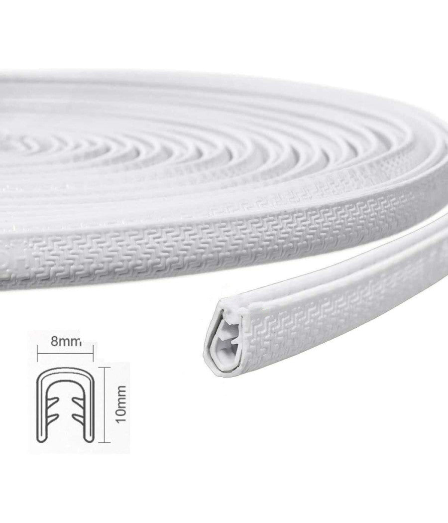 Guarnizione Porta Auto Gomma Portiera Striscia Protezione Universale 5 Mt Bianca         