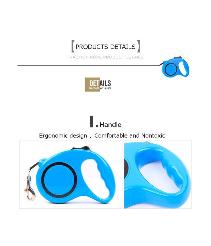 Guinzaglio Allungabile Per Cane Media Piccola Taglia 5 Metri Con Gancio 16kg         