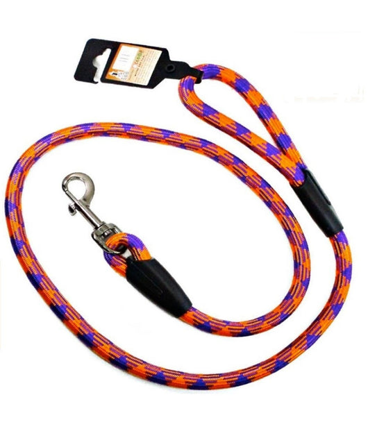 Guinzaglio In Corda Nylon Per Cani Lunghezza 125cm Arancione Blu Viola         