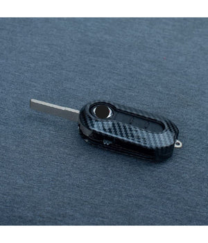 Guscio Chiave In Carbonio Con Pad 3 Tasti Cover Con Portachiavi Per Fiat Lancia         