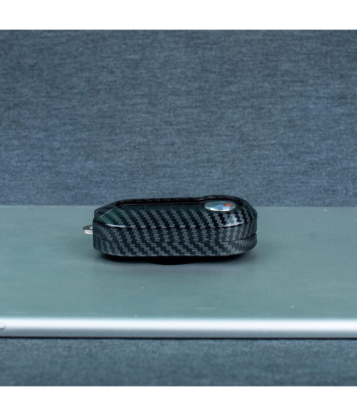 Guscio Chiave In Carbonio Con Pad 3 Tasti Cover Con Portachiavi Per Fiat Lancia         