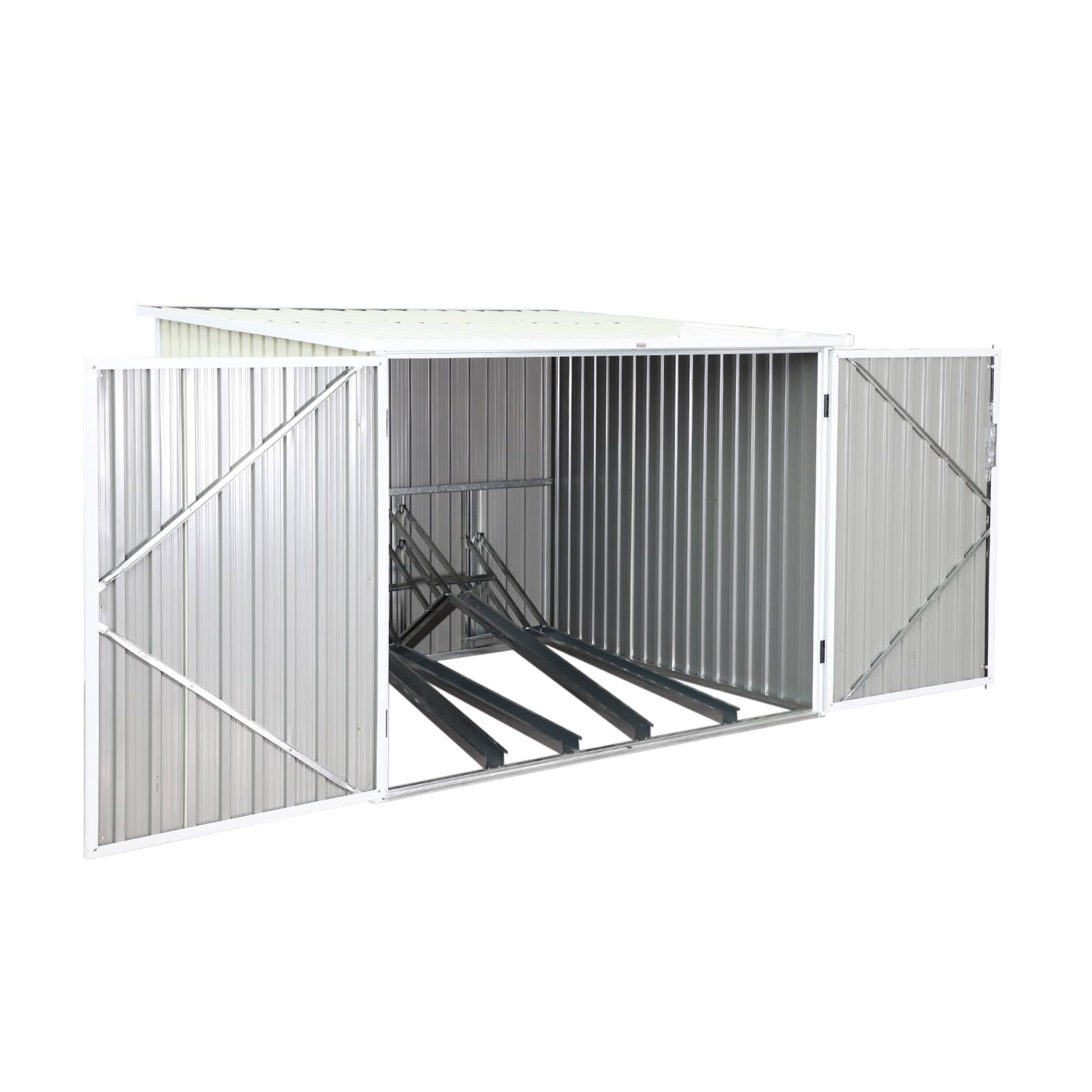 Capanno per biciclette in acciaio zincato con kit di ancoraggio - 4