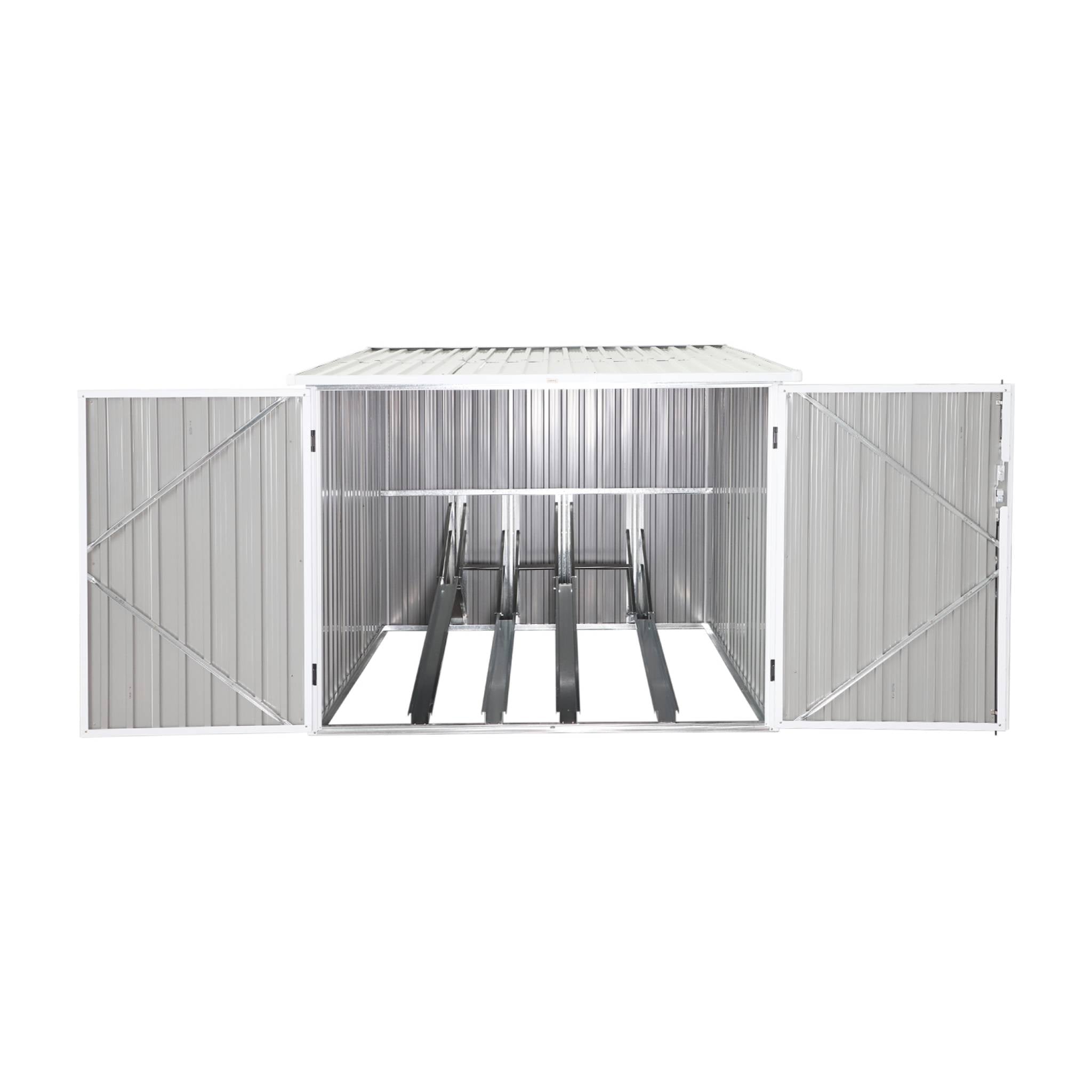 Capanno per biciclette in acciaio zincato con kit di ancoraggio - 4