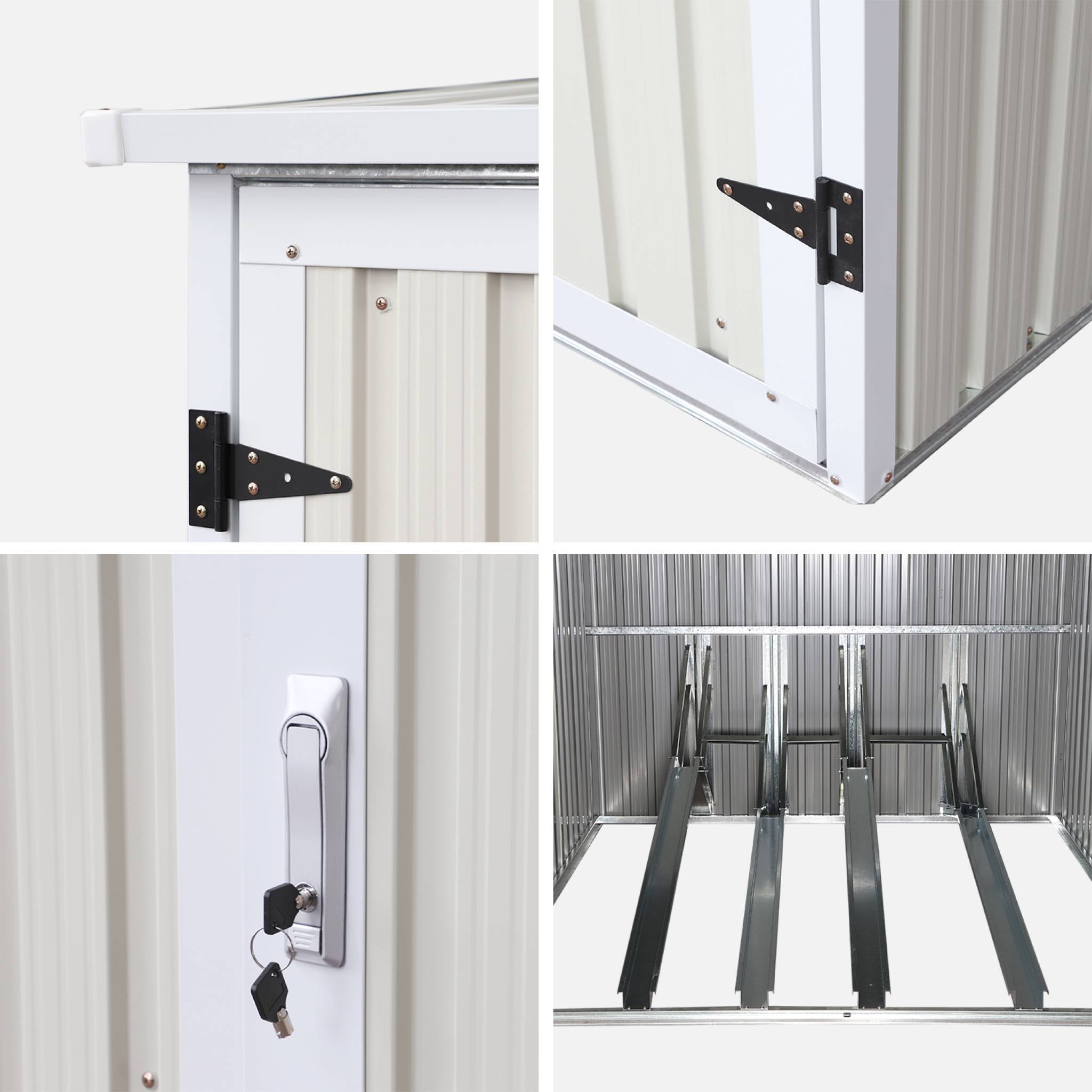 Capanno per biciclette in acciaio zincato con kit di ancoraggio - 4