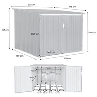 Capanno per biciclette in acciaio zincato con kit di ancoraggio, 4