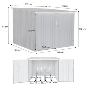 Capanno per biciclette in acciaio zincato con kit di ancoraggio - 4