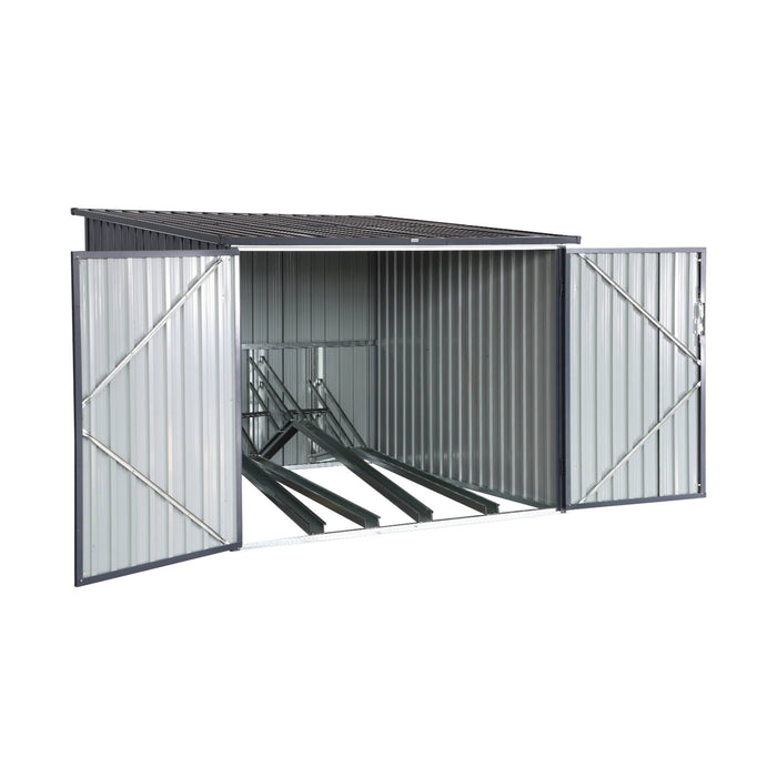 Capanno per biciclette in acciaio zincato con kit di ancoraggio, 4