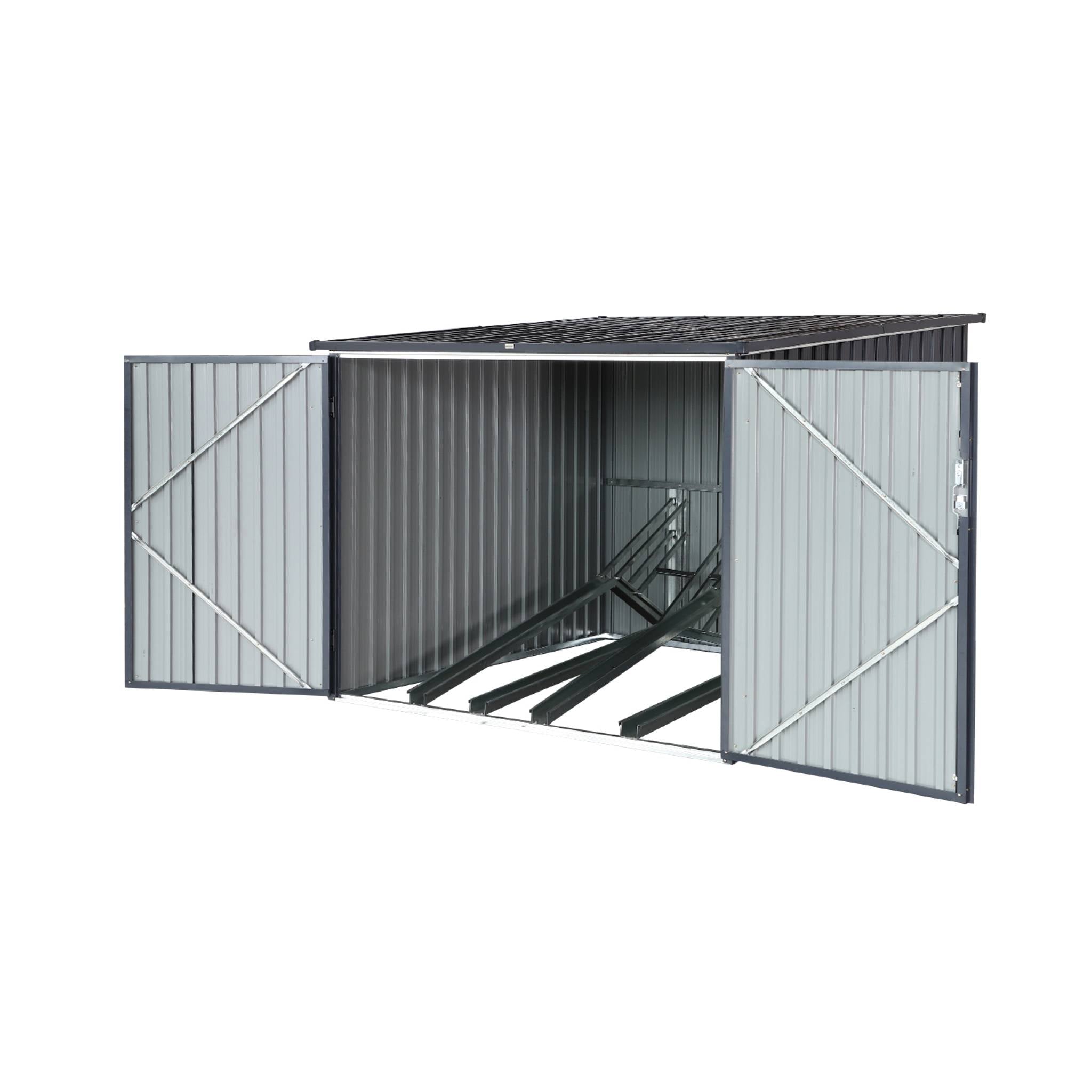 Capanno per biciclette in acciaio zincato con kit di ancoraggio - 4