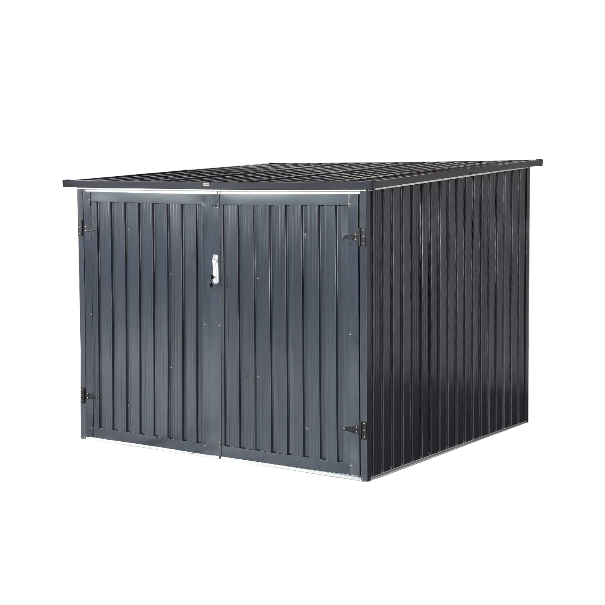 Capanno per biciclette in acciaio zincato con kit di ancoraggio, 4