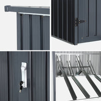 Capanno per biciclette in acciaio zincato con kit di ancoraggio, 4