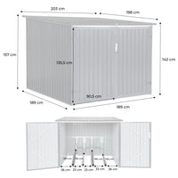 Capanno per biciclette in acciaio zincato con kit di ancoraggio - 4