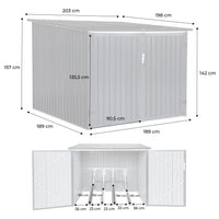 Capanno per biciclette in acciaio zincato con kit di ancoraggio - 4