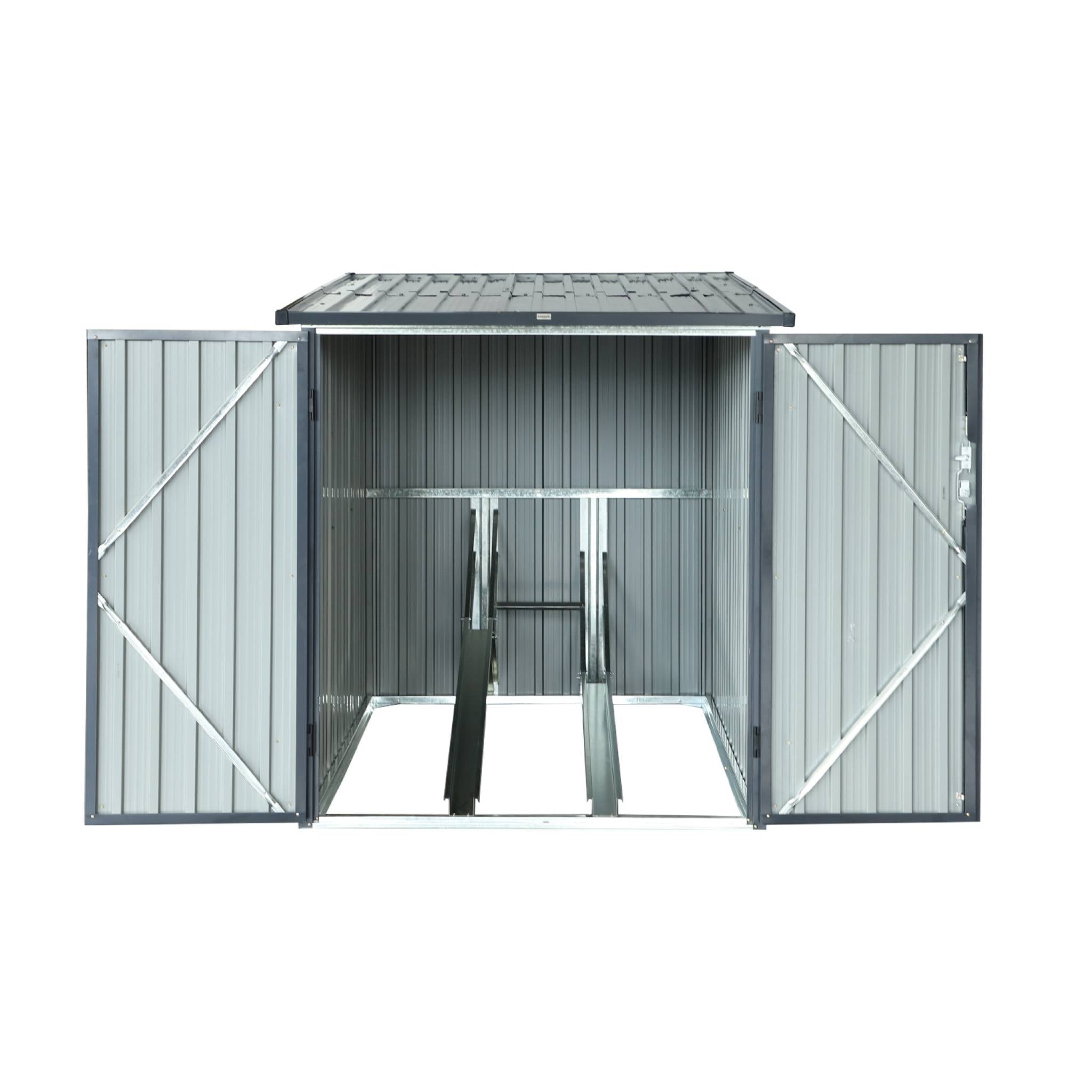 Riparo biciclette in acciaio zincato con kit di ancoraggio - 2