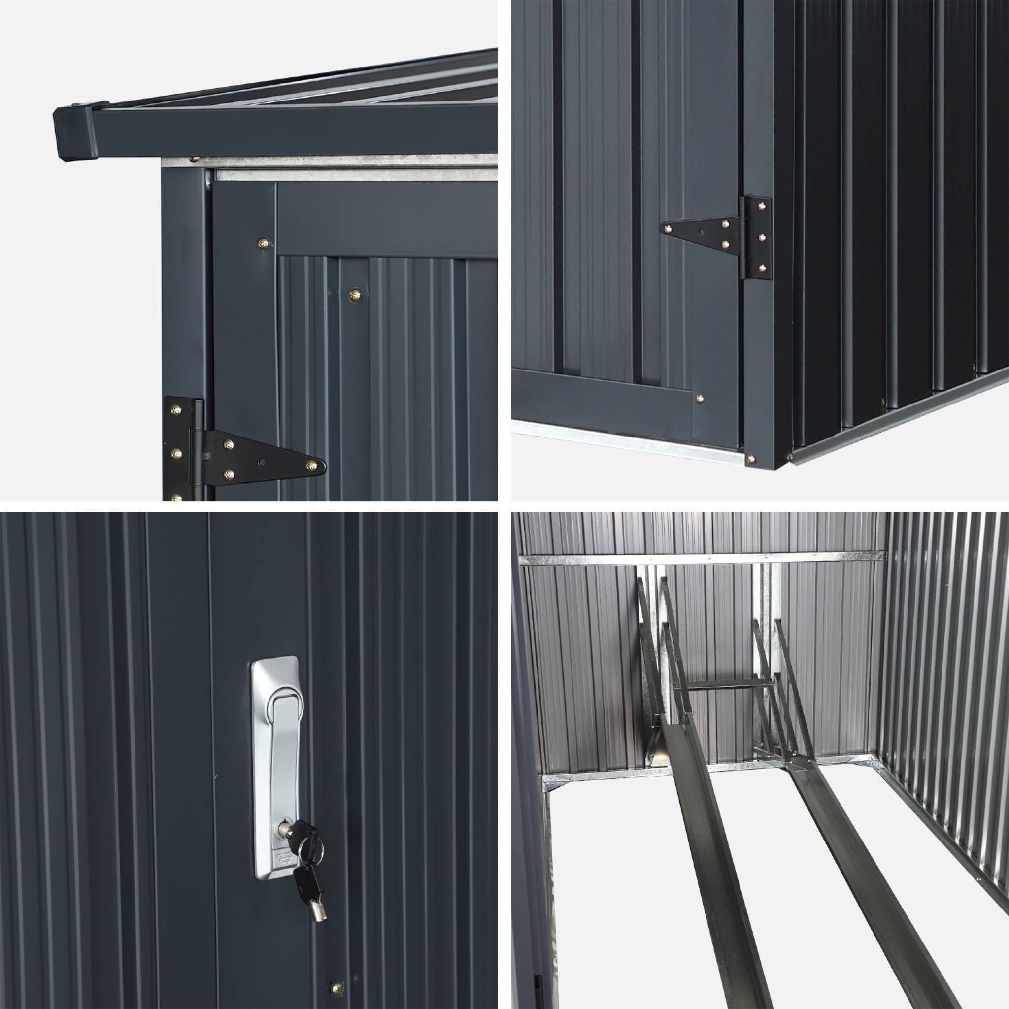 Riparo biciclette in acciaio zincato con kit di ancoraggio - 2