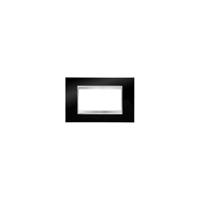 GW16204Tn Placca Lux in Tecnopolimero 4 Posti Nero Toner