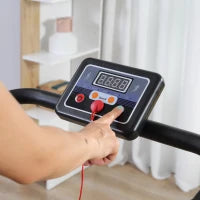 Tapis Roulant Pieghevole con Inclinazione, Tapis Roulant Elettrico Portatile con Schermo LCD, Velocità 1-10 km/h, Ruote, Impugnatura, per Home, Casa e Ufficio, Nero