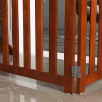 Barriera di Sicurezza per Cani per Scale e Porte Design Pieghevole e Supporto a Piedi 205x30x60 cm Marrone