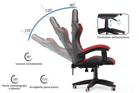 Sedia gaming ergonomica - RATTANTREE - con Supporto Lombare Sedia da Gioco in Pelle Pu con Altezza Regolabile - Rouge