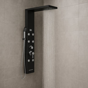 Colonna pannello doccia 4 funzioni york-1 black display controllo temperatura