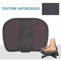 Pedana Poggiapiedi da Scrivania o Ufficio, Antiscivolo con Altezza Regolabile (10-16.5cm) e Angolazione 0-30°