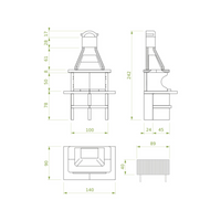 Barbecue in cemento pianosa rosso piano effetto granito maxi griglia refrattario