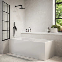 Parete sopravasca girevole 100 cm vetro stampato nero | Gyda