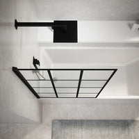 Parete sopravasca girevole 80 cm vetro stampato nero | Gyda