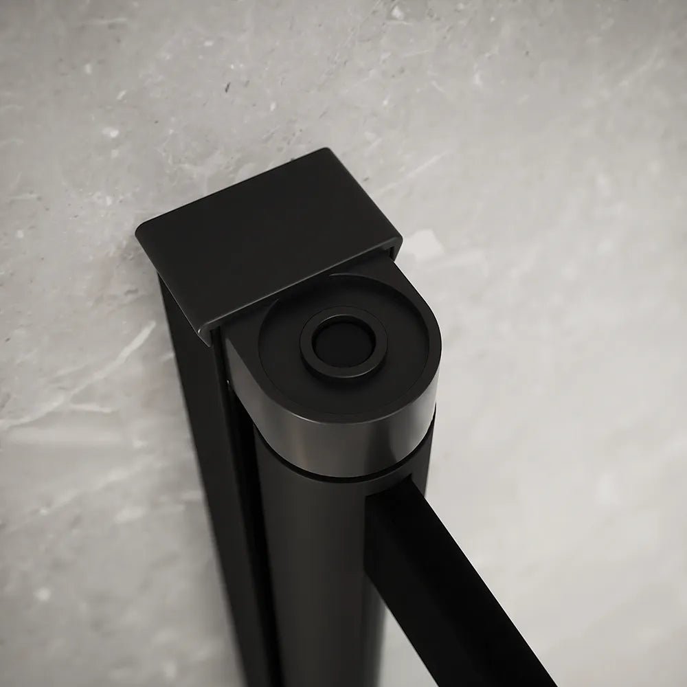 Parete sopravasca girevole 80 cm vetro stampato nero | Gyda