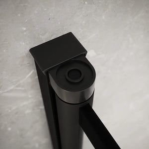 Parete sopravasca girevole 80 cm vetro stampato nero | Gyda