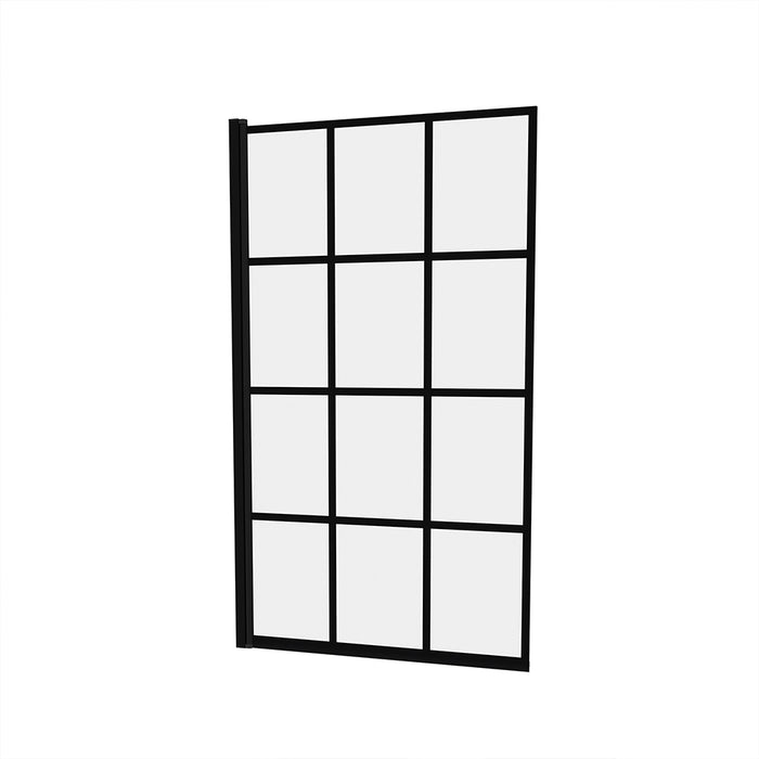 Parete sopravasca girevole 80 cm vetro stampato nero | Gyda