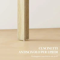 Tavolo da Pranzo Moderno per 6 Persone max, in Truciolato, 140x89.5x75 cm, Nero e color Rovere