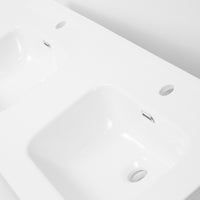 Lavabo ad incasso in ceramica bianco lucido per mobili bagno *** misure 121x46 cm, confezione 1