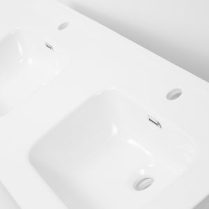 Lavabo ad incasso in ceramica bianco lucido per mobili bagno *** misure 121x46 cm, confezione 1