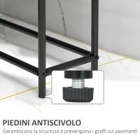 Portasciugamani da Terra a 2 Bracci Autoportante in Metallo, 66x20x110 cm, Nero