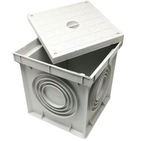 Pozzetto in polipropilene con coperchio grigio chiaro varie dimensioni *** dimensioni 300 x 300 millimetri, confezione 1